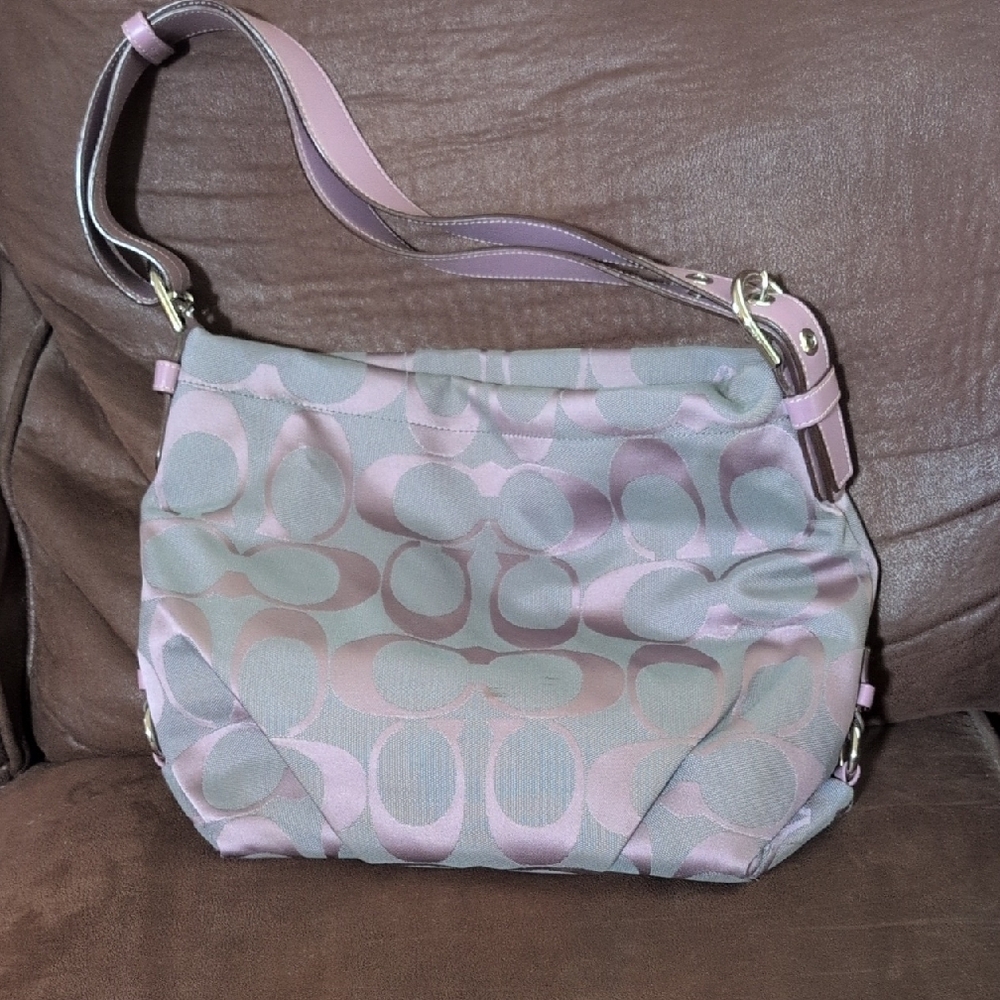 Coach Lavender and Gray Shoulder Bag